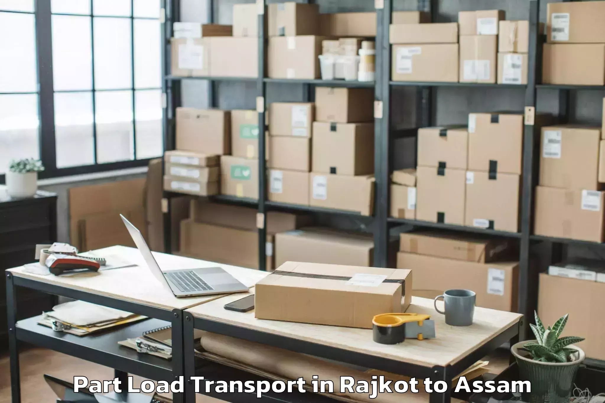 Reliable Rajkot to Basugaon Part Load Transport